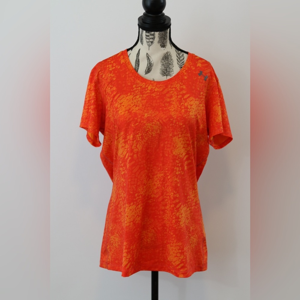 Orange under armour workout shirt